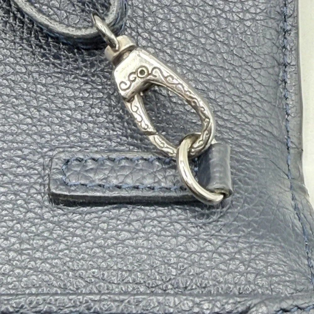 BRIGHTON MINGLE ENVELOPE SMALL LEATHER WALLET W/STRAP BLUE